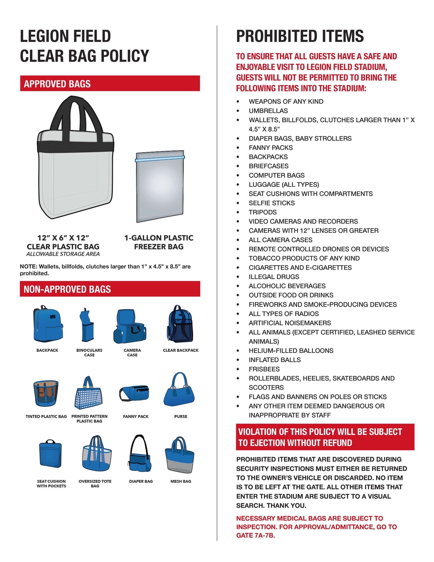 Match Day Prep: Clear Bag Policy